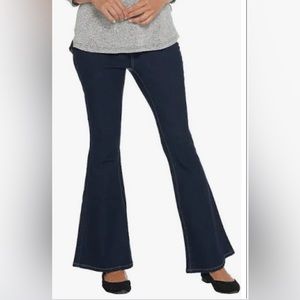 G.I.L.I Dark Wash Super Flare Denim Stretch Jeans Size 0 NWOT